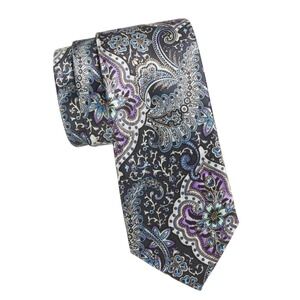 Robert Graham Men's Navy Floral Paisley 100% Silk Neck Tie New with Tags